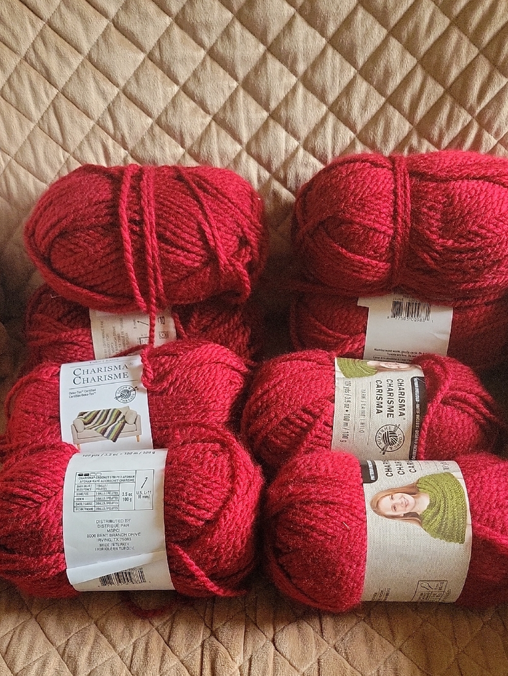 Loops & Threa Charisma Bright Red Yarn Bundle - 8 Skeins